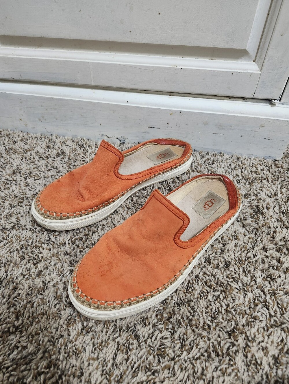 UGG Women's Orange Slip-On Espadrille Flats